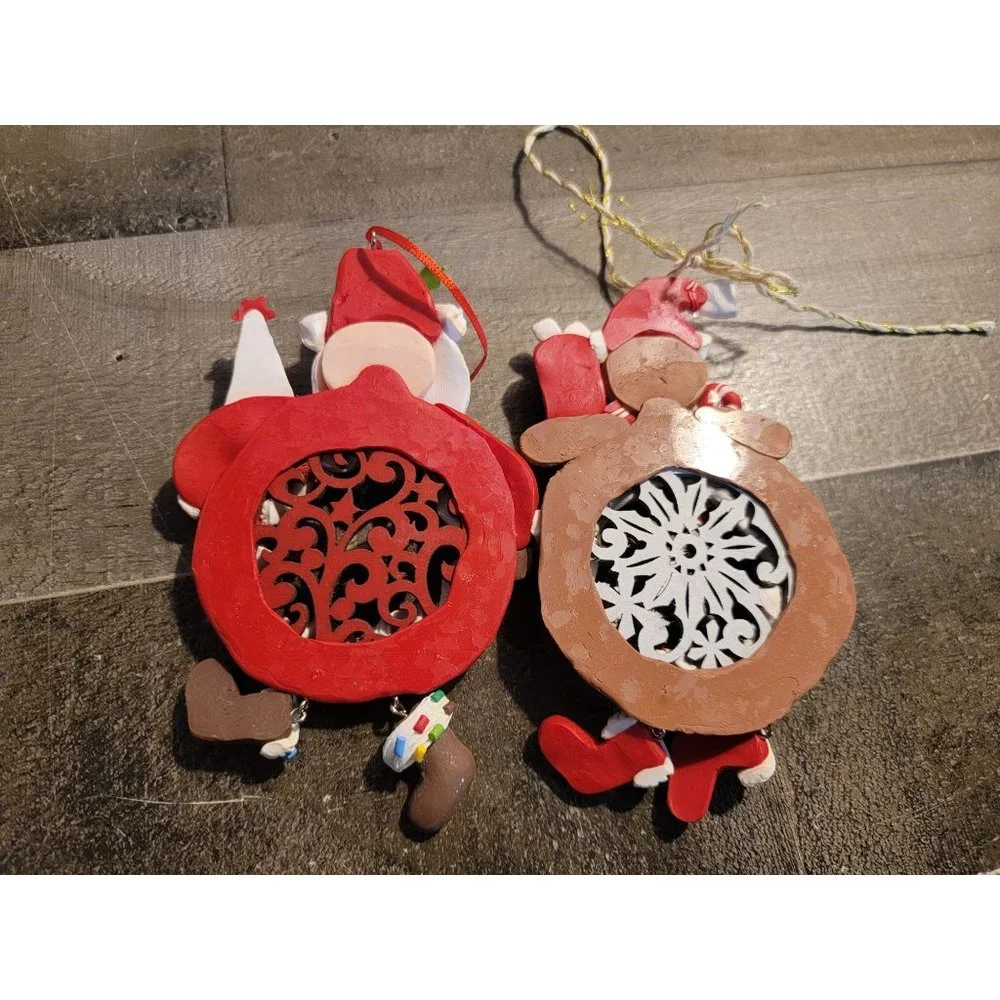 Santa Gingerbread candy‎ sprinkle snowflake set ornament xmas